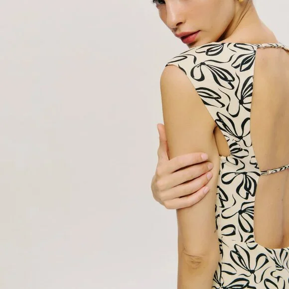 NWT Reformation Avina Linen Dress Knot Size 2 - Picture 3 of 10